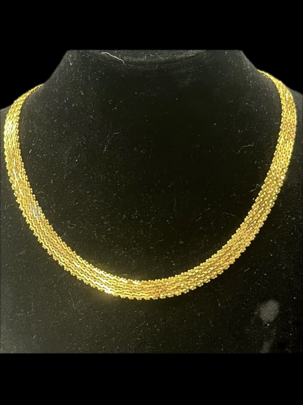 18k Gold Technibond Diamond Cut Riccio Polished Soarkle Necklace vintage HSN